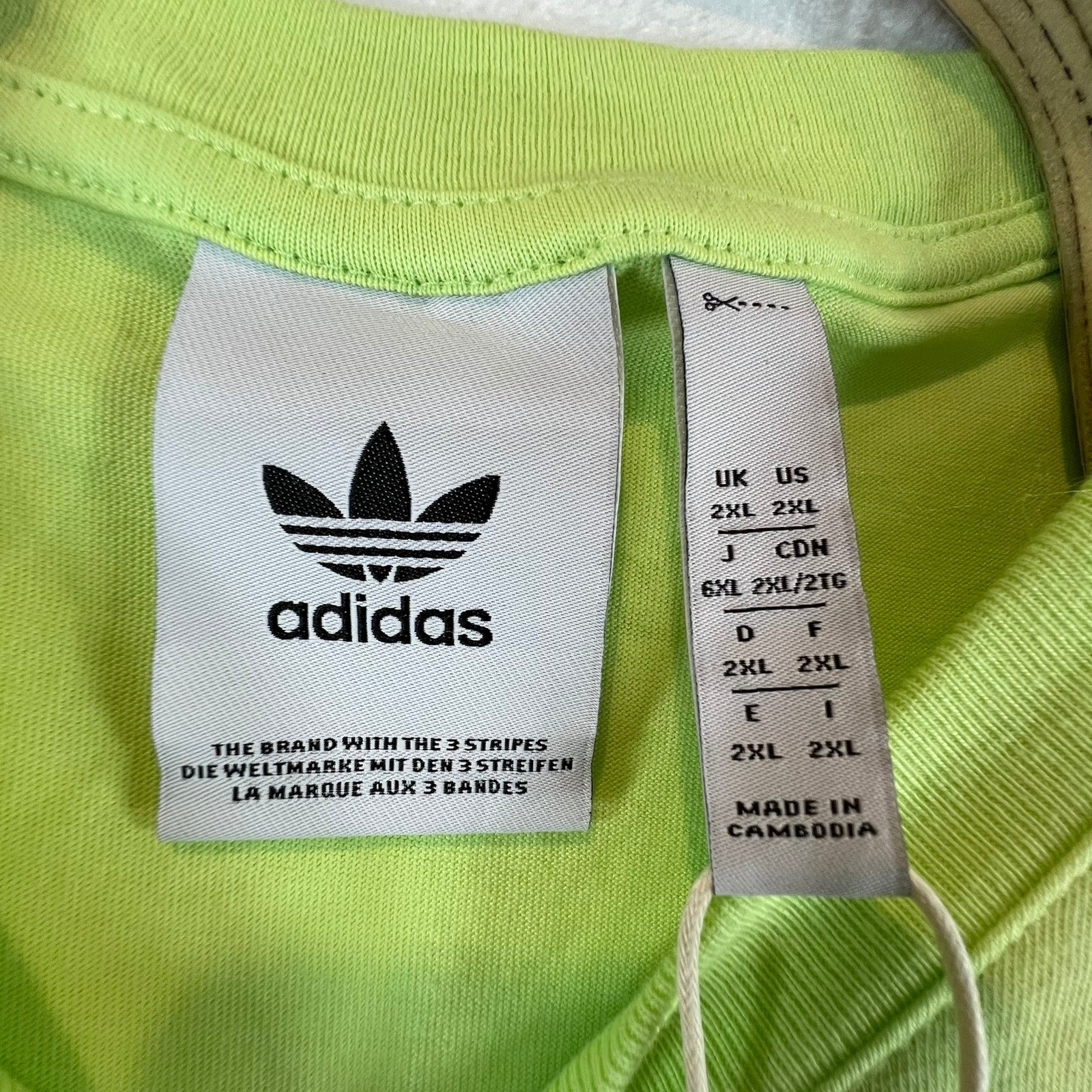 Adidas Essential Tee Mens 2XL Pulse Lime Green Trefoil Logo IL2520 NWT gallery