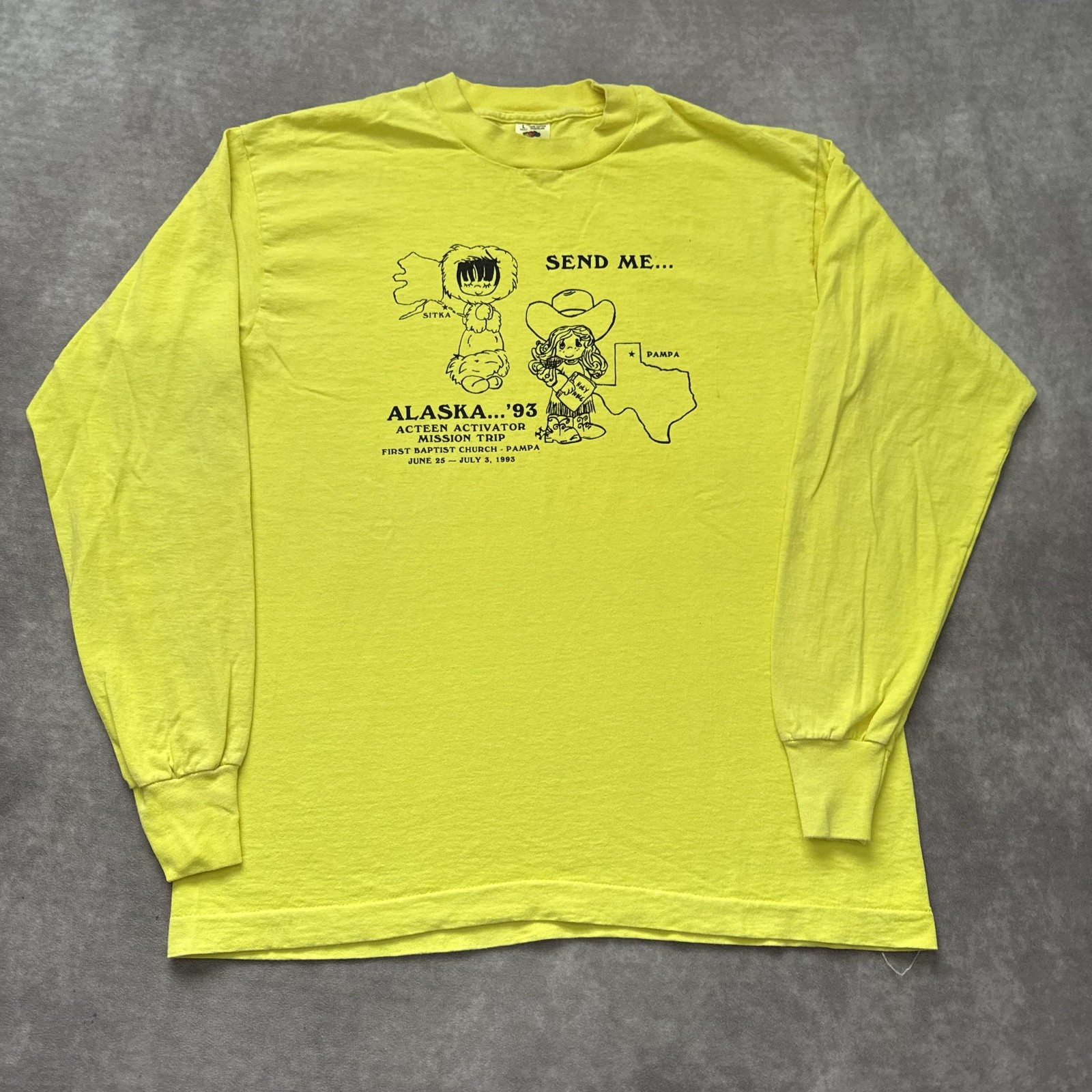 Vintage Alaska Jesus Shirt Mens L Long Sleeve Christian Mission Trip 90s