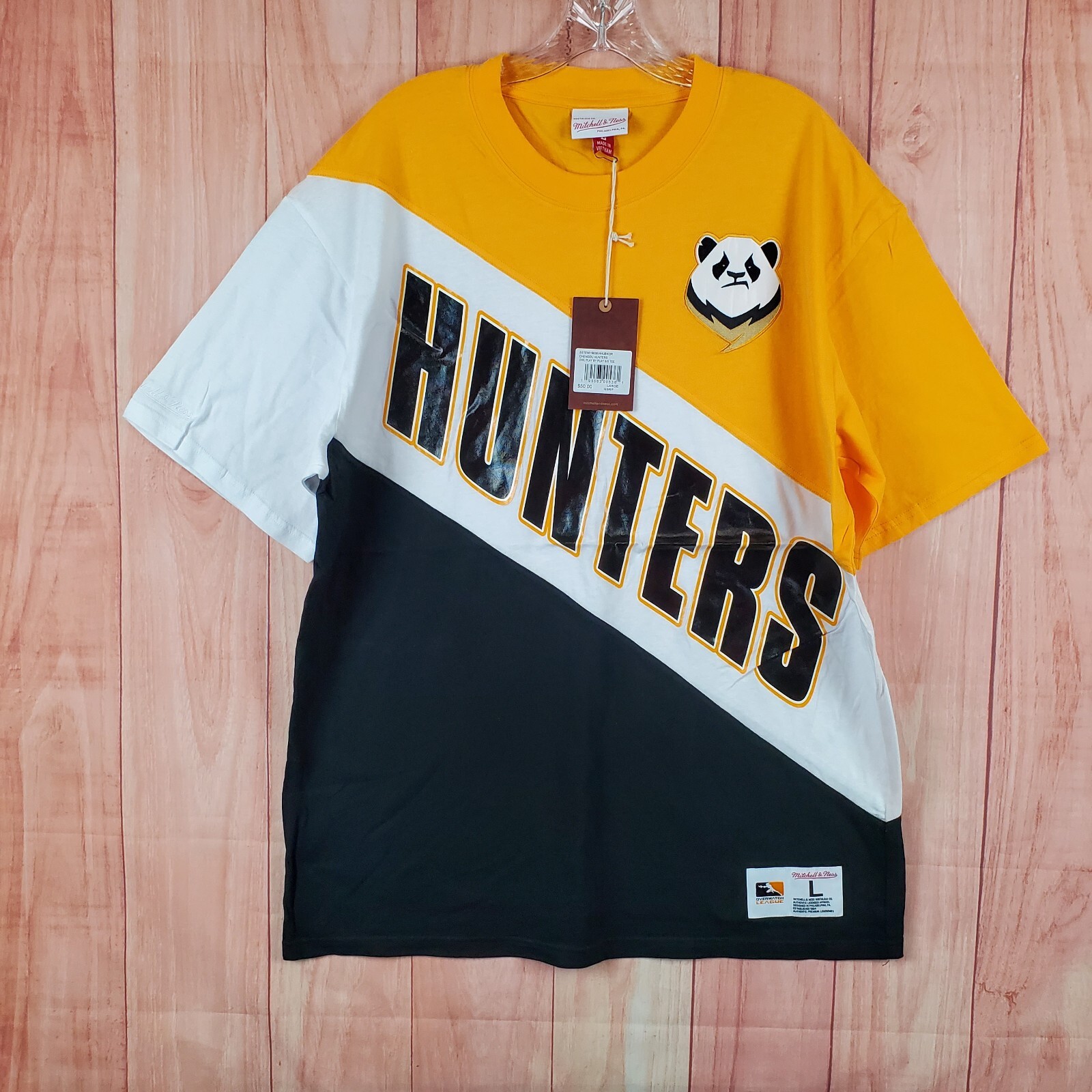 Mitchell & Ness Mens T-Shirt Large Multi Colorblock Short Sleeve Chengdu Hunters gallery