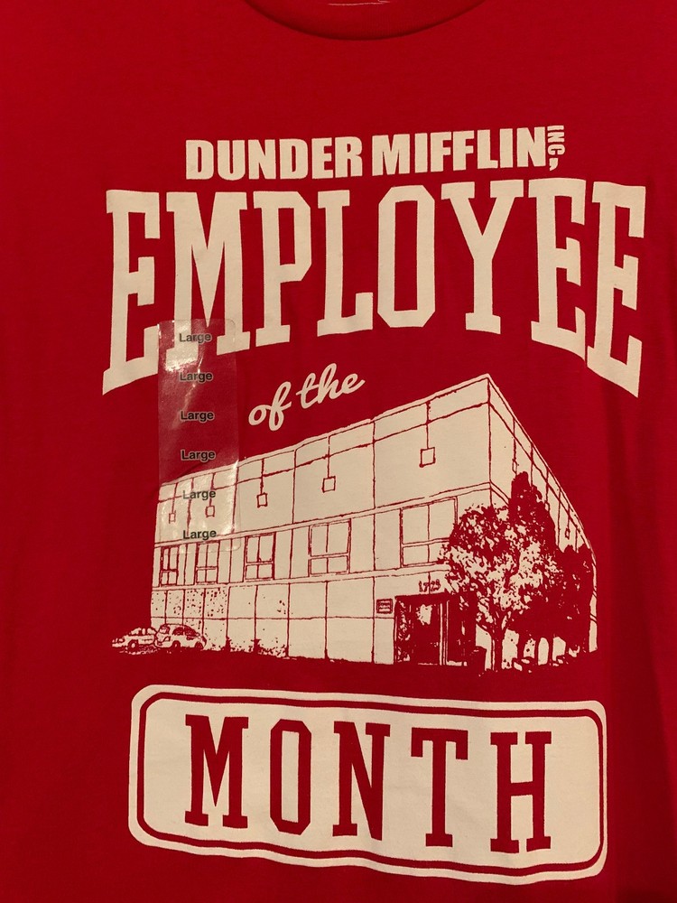 NWT – The Office Dunder Mifflin Employee of the Month Adult M Red S-Sleeve Tee