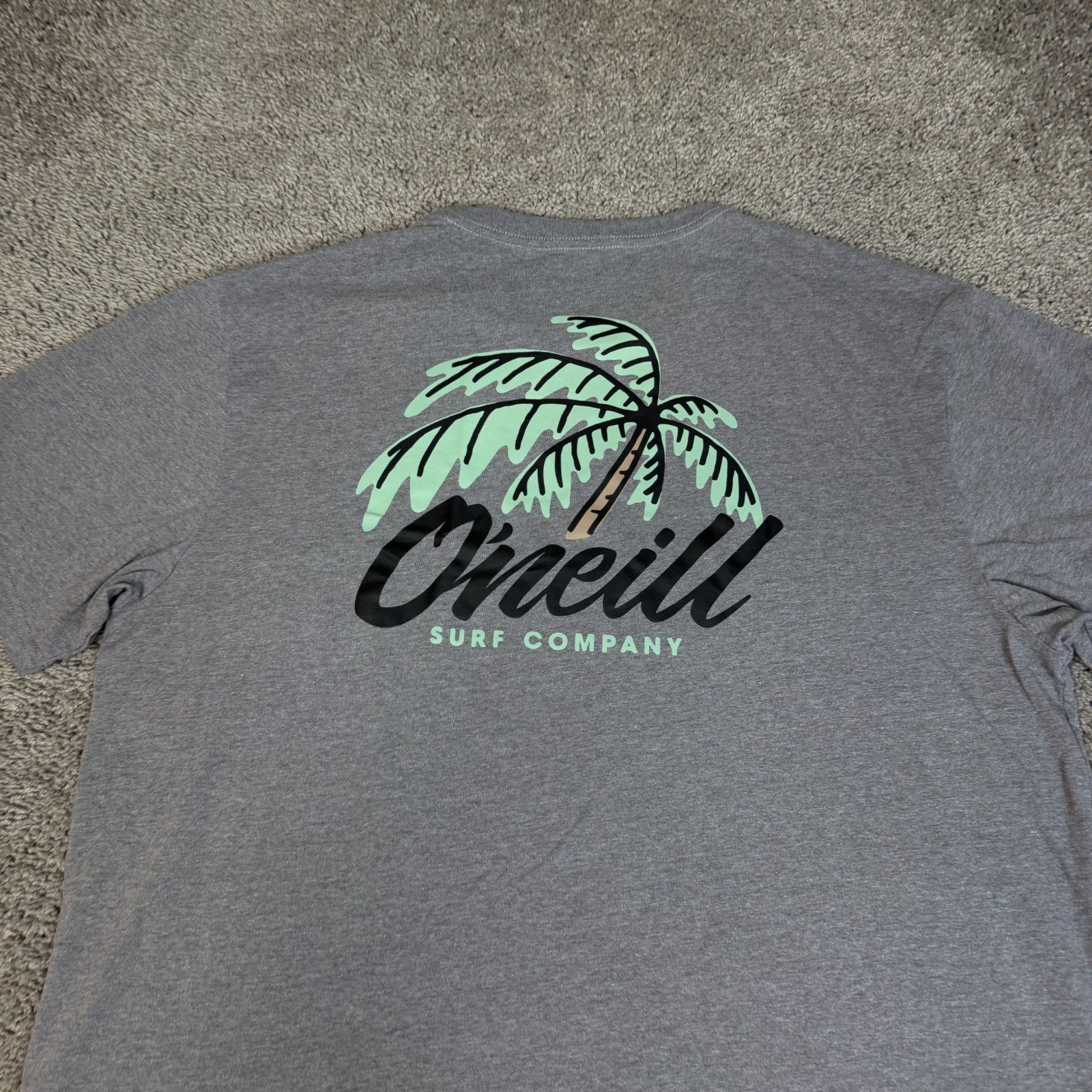 O'Neill Shirt Mens 2XL Gray Palm Tree Graphic Crew Neck Tagless Cotton gallery