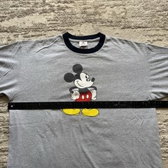Vintage Mickey Mouse Disney Store Ringer Tee Men’s XL Gray Cartoon Classic USA