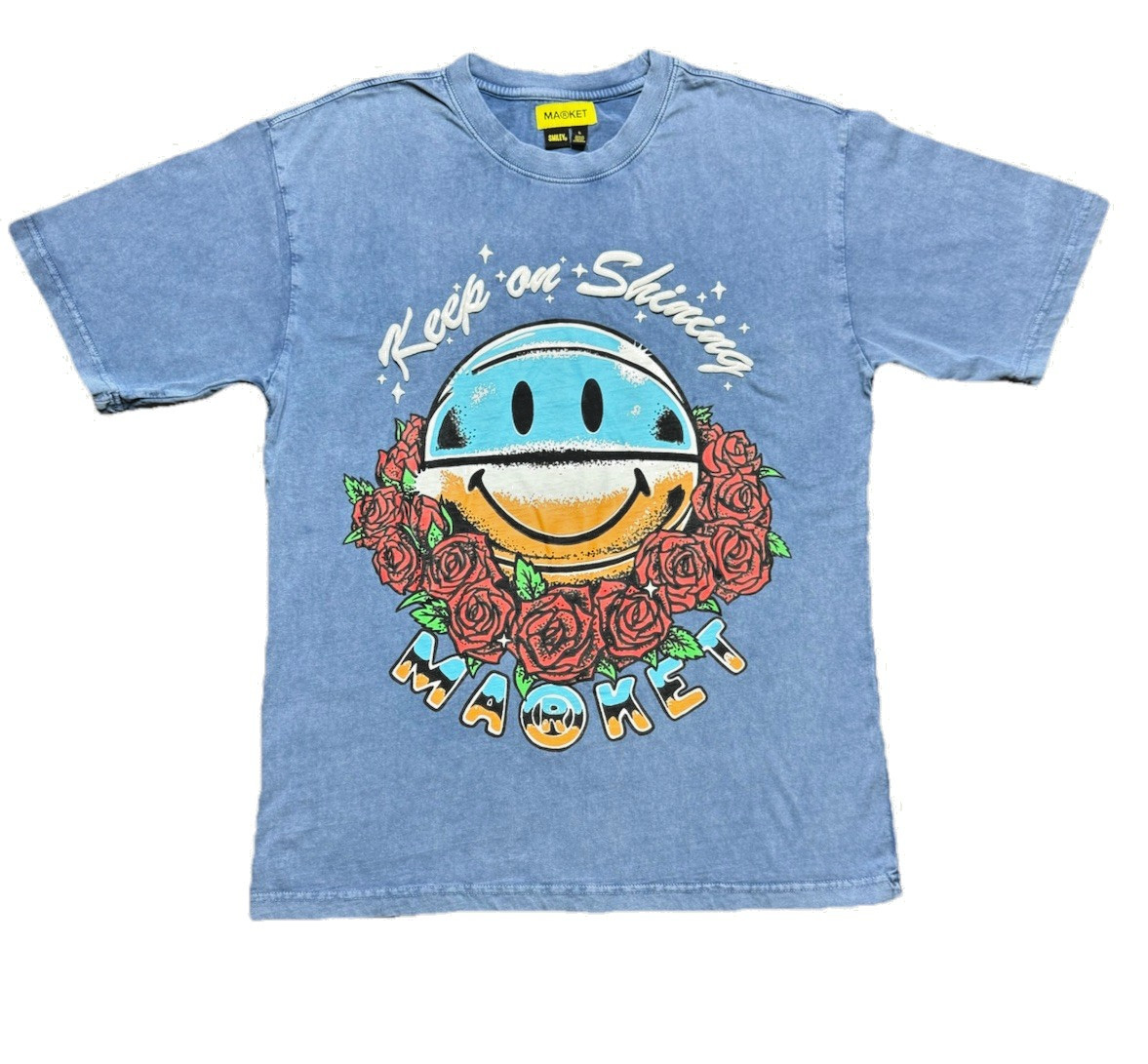 China Market Smiley Keep On Shining Basketball Mens Large Puffy Graphic Limited gallery
