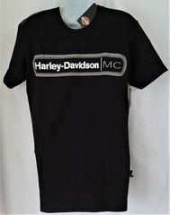 Harley Davidson BLACK LABEL SS Shirt Dark Custom HDMC Bar Slim Chest40in Mens S