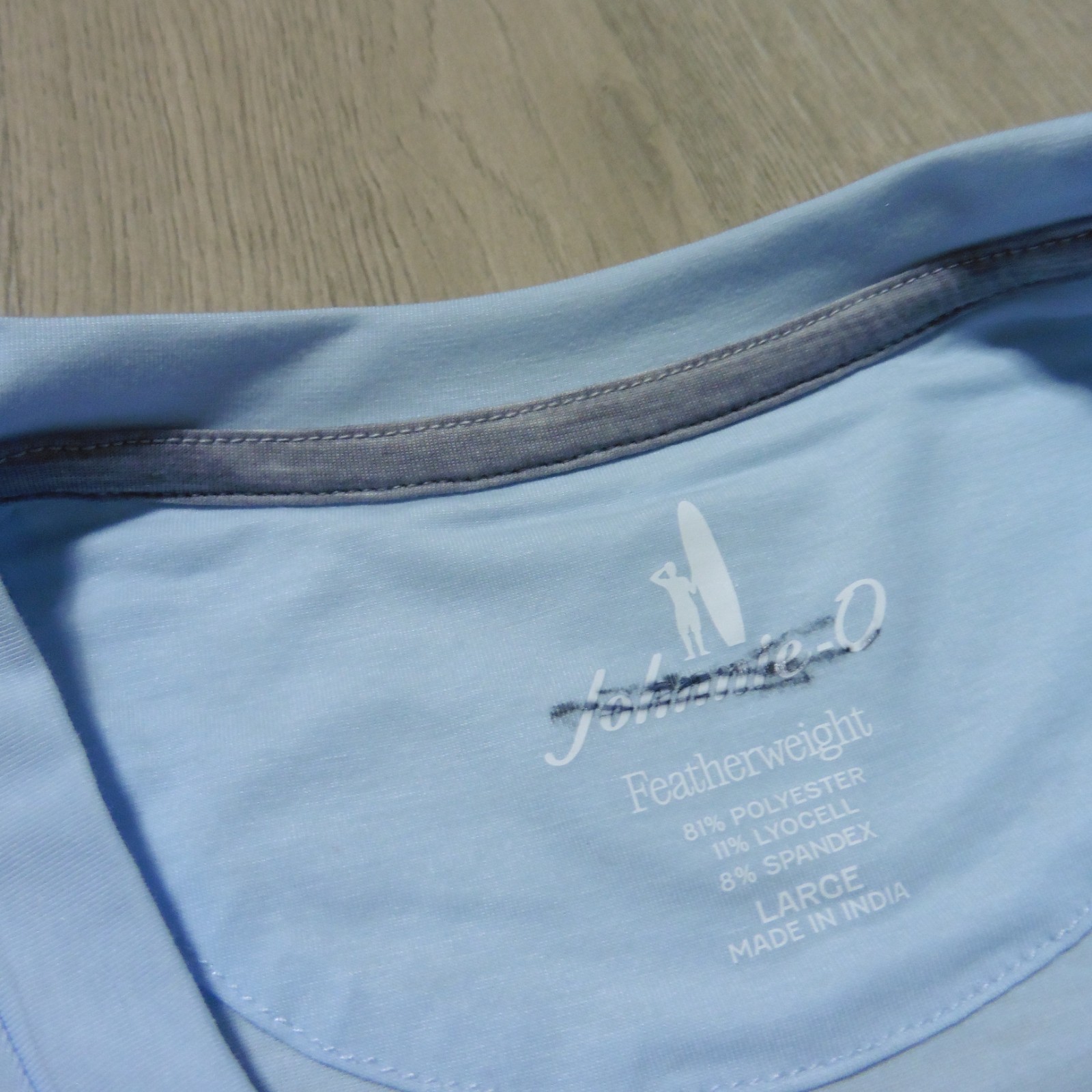 JOHNNIE O Mens L LARGE THE COURSE T SHIRT PERFORMANCE GOLF TEE KONA BLUE AQUA gallery