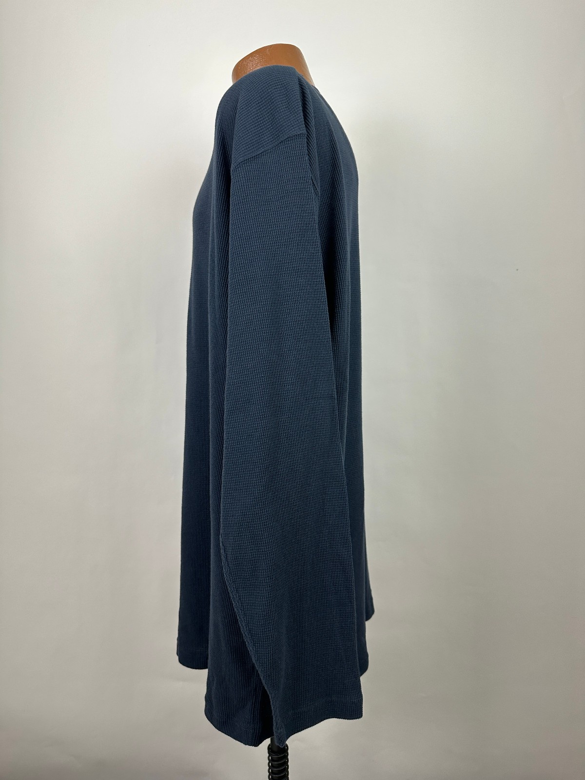 Vintage Waffle-Knit Henley Shirt Men 2XL TALL Navy Minimal Outdoors St Johns Bay gallery