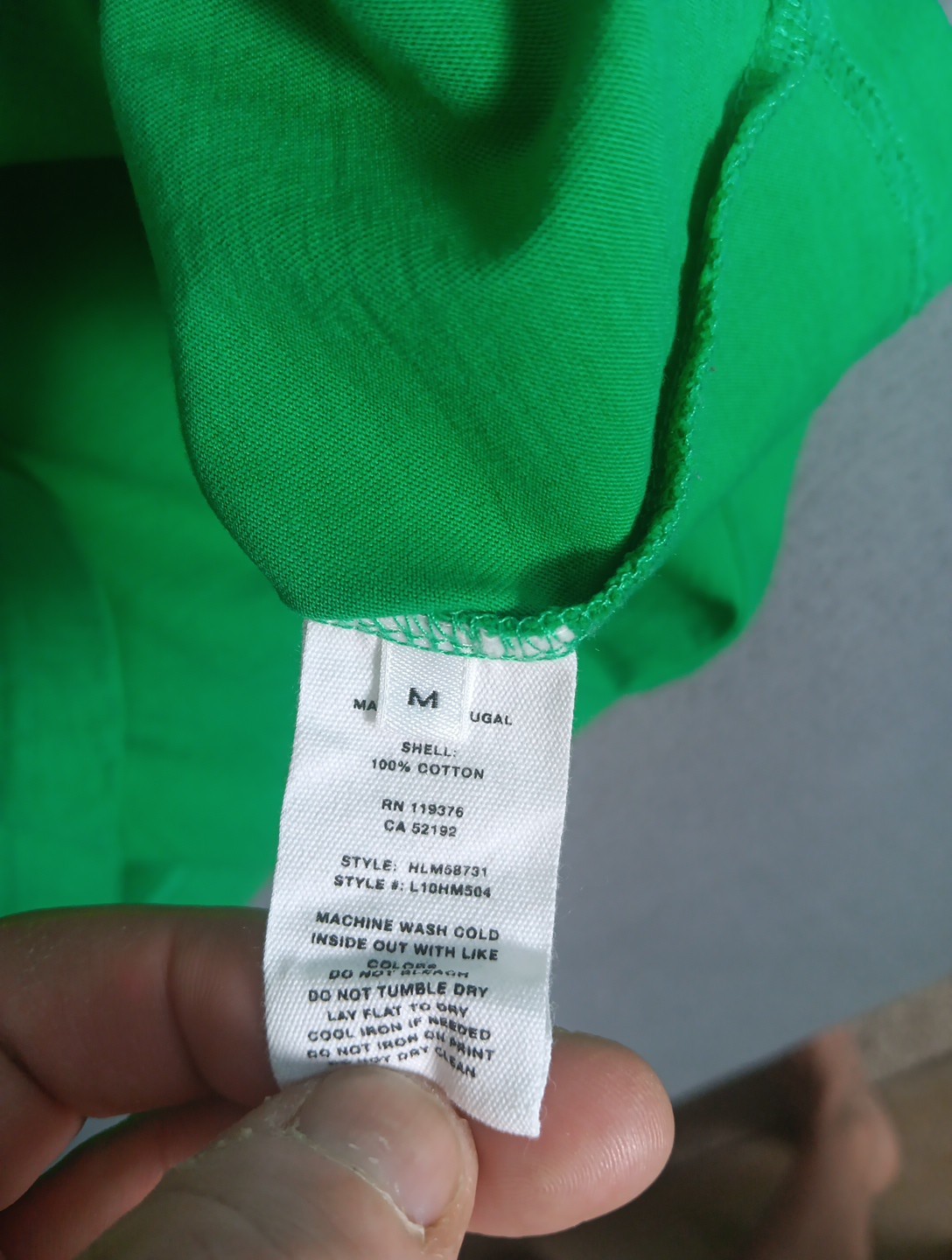 Helmut Lang Men's Green Crewneck Logo Cotton Short Sleeve T-Shirt Sz MEDIUM gallery