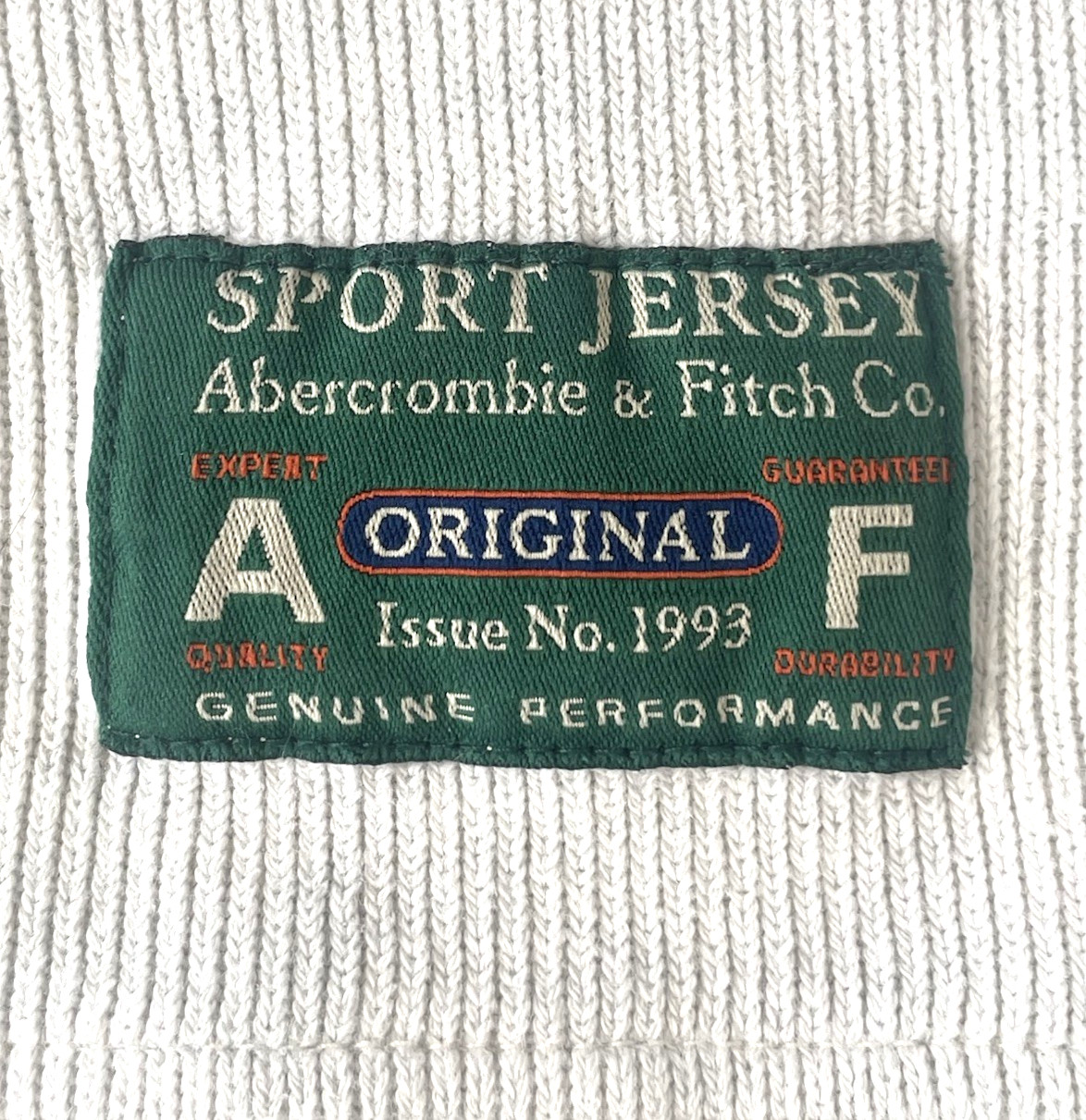 VTG Abercrombie & Fitch Mens Size XL Shirt Ribbed Oversized Henley Sport Jersey gallery