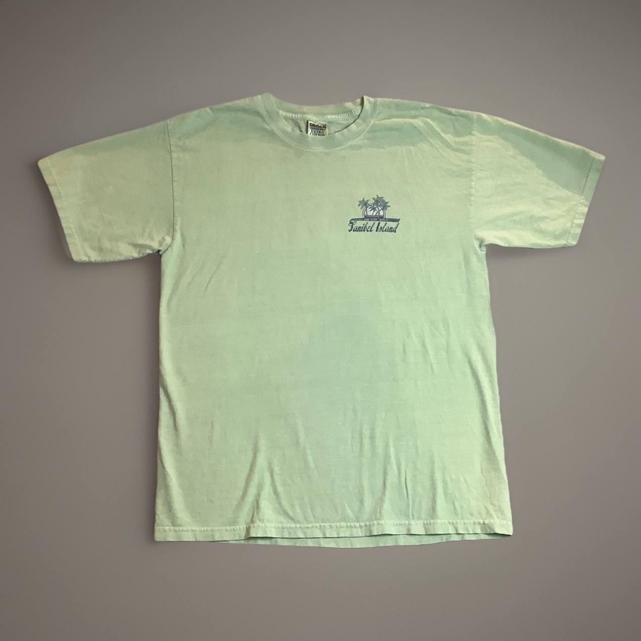 Mens Tropical Graphic Short Sleeve Lime Green Crew Neck T-shirt Large gallery
