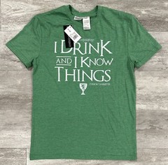 Game of Thrones I Drink And I Know Things Mens T-Shirt Tyrion Lannister Sz S NEW