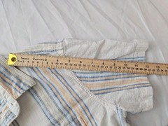 American Eagle Men’s Collared T-Shirt Medium Blue & Yellow Striped