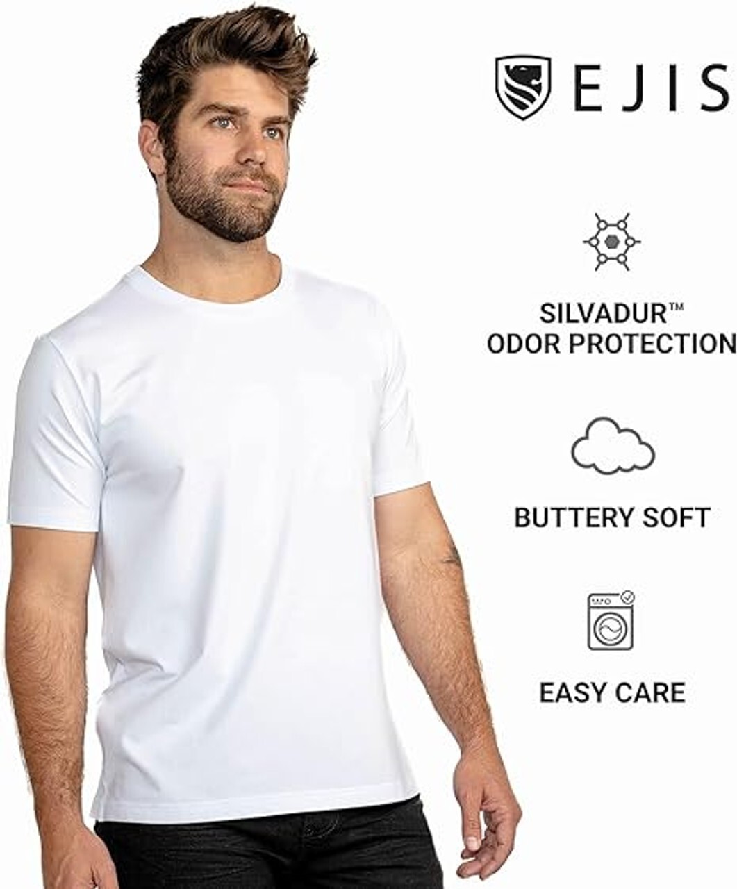 Ejis Men's Regular White T-Shirt gallery