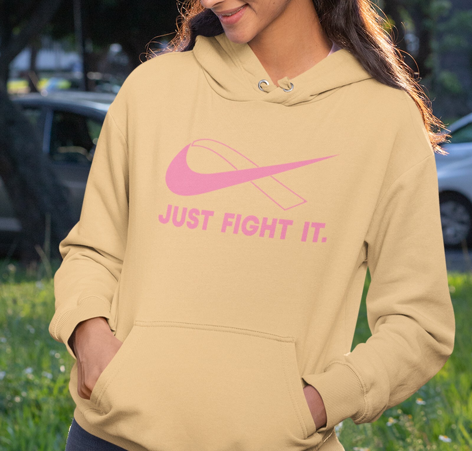 Just Fight It Hoodie PINK Ribbon Shirt Breast Cancer Hoodie Mom Shirt Survivor gallery