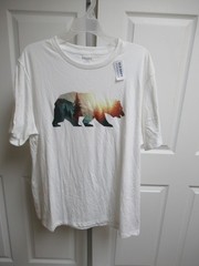 Old Navy Soft Washed White Sunset Bear With Nature Theme SZ XL NWT