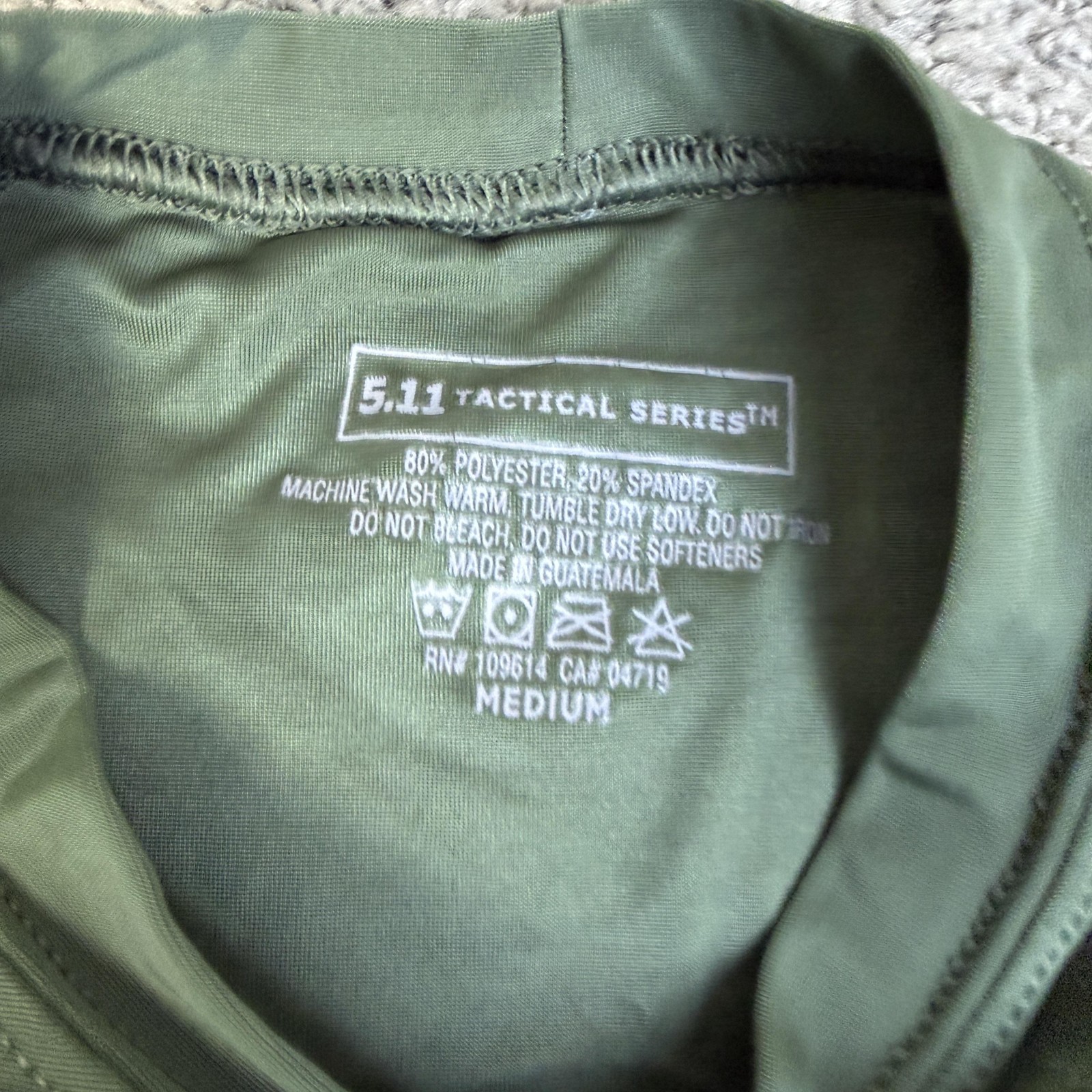 5.11 Tactical Shirt Mens M Green Base Layer Athletic Crewneck Polyester Spandex gallery