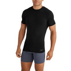 Tommy John Mens L Essential Second Skin Modal Crew Neck Undershirt 3 Pack Black