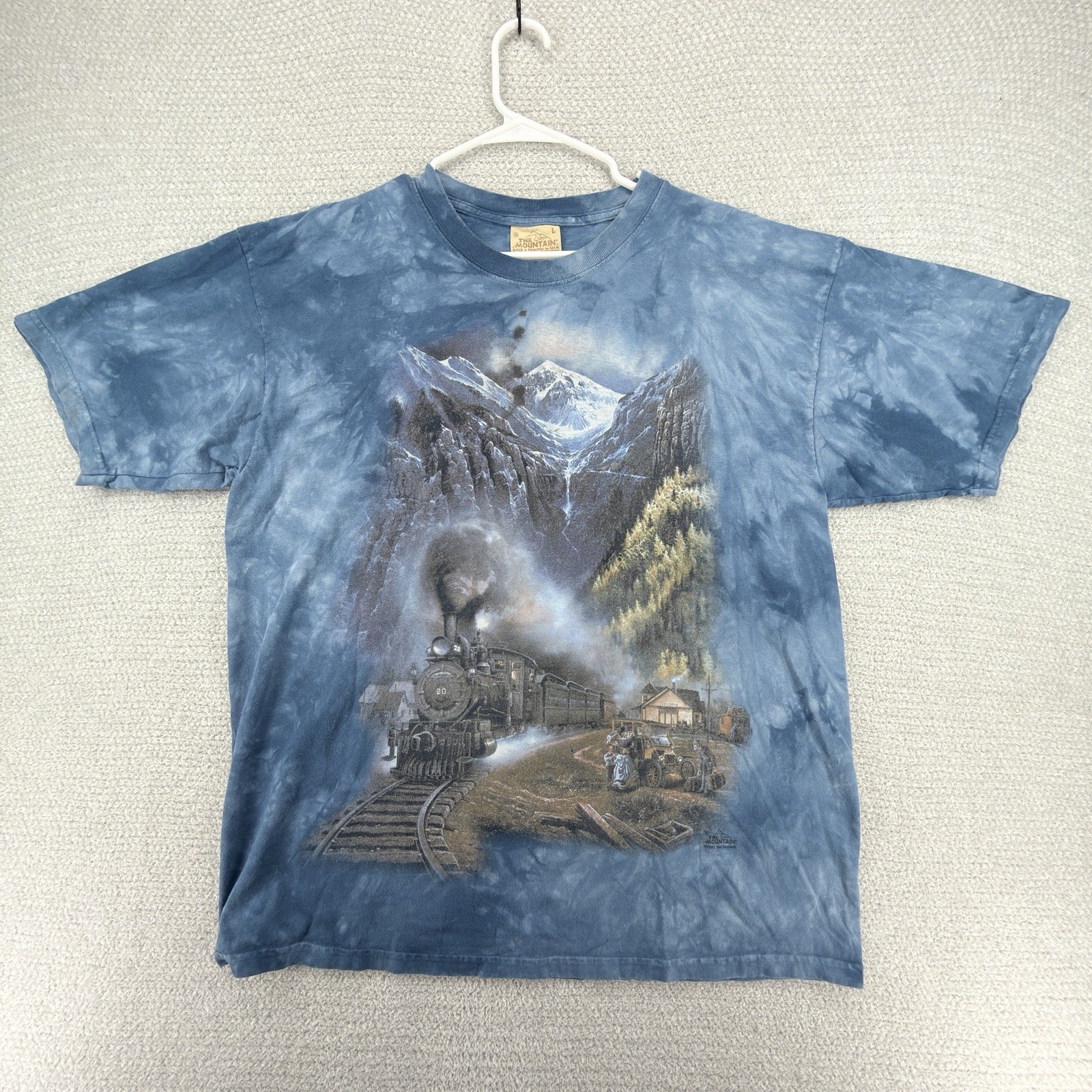Vintage 2003 The Mountain T-Shirt Mens Large Train Nature Tie Dye Short Sleeve gallery