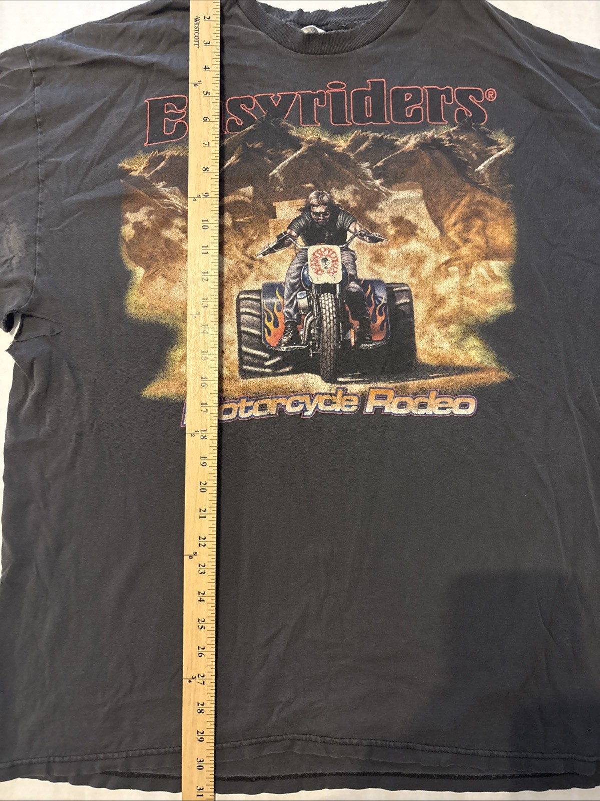 Vintage Easyriders Graphic Tee Mens 2XL Biker Shirt 2003 Rodeo Horses See Pics gallery