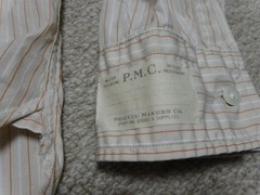 PHIGVEL Beige Stripe Work Shirt with Chin Strap Size M