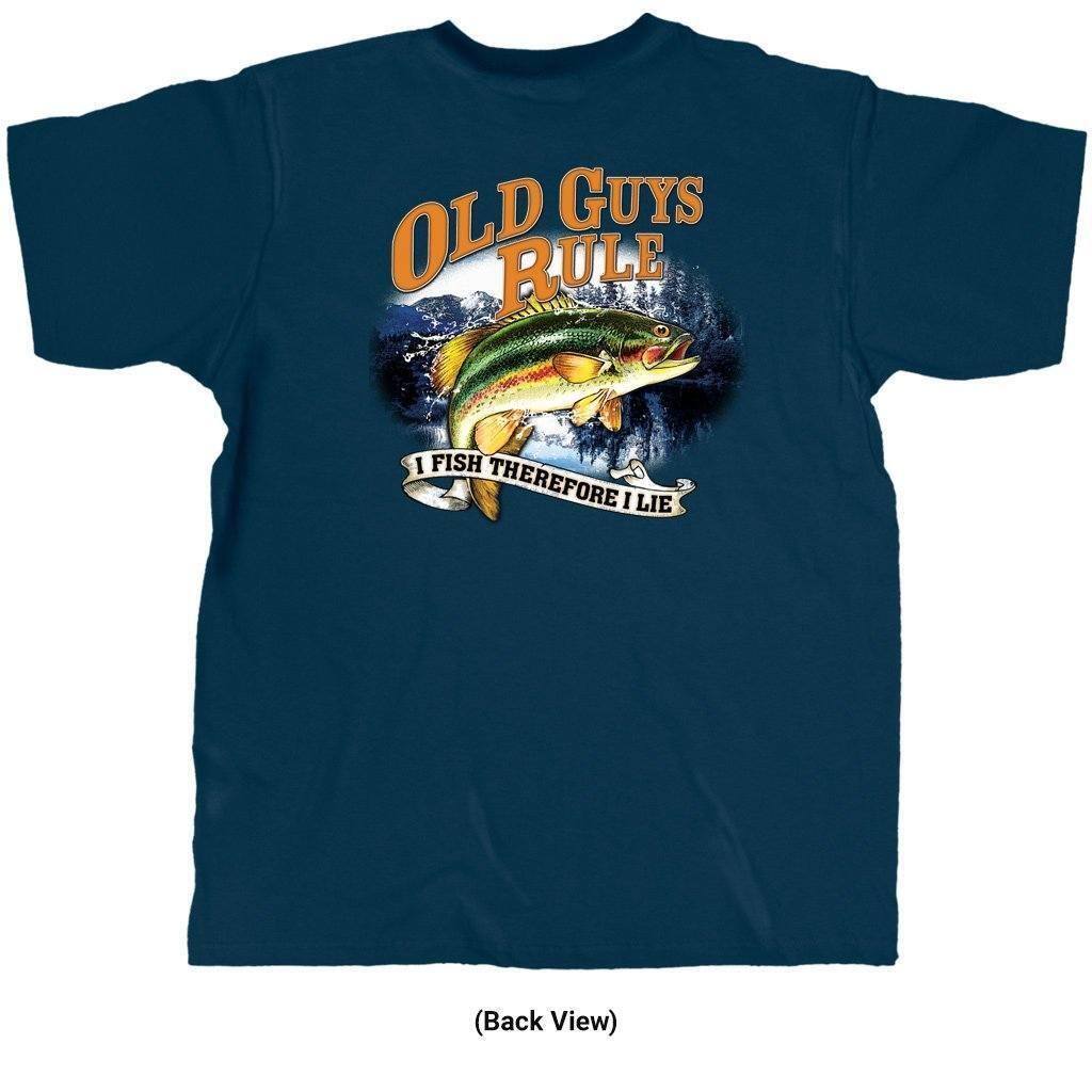New Old Guys Rule "I Fish Therefore I Lie" Men's T-Shirt, Choose Size gallery