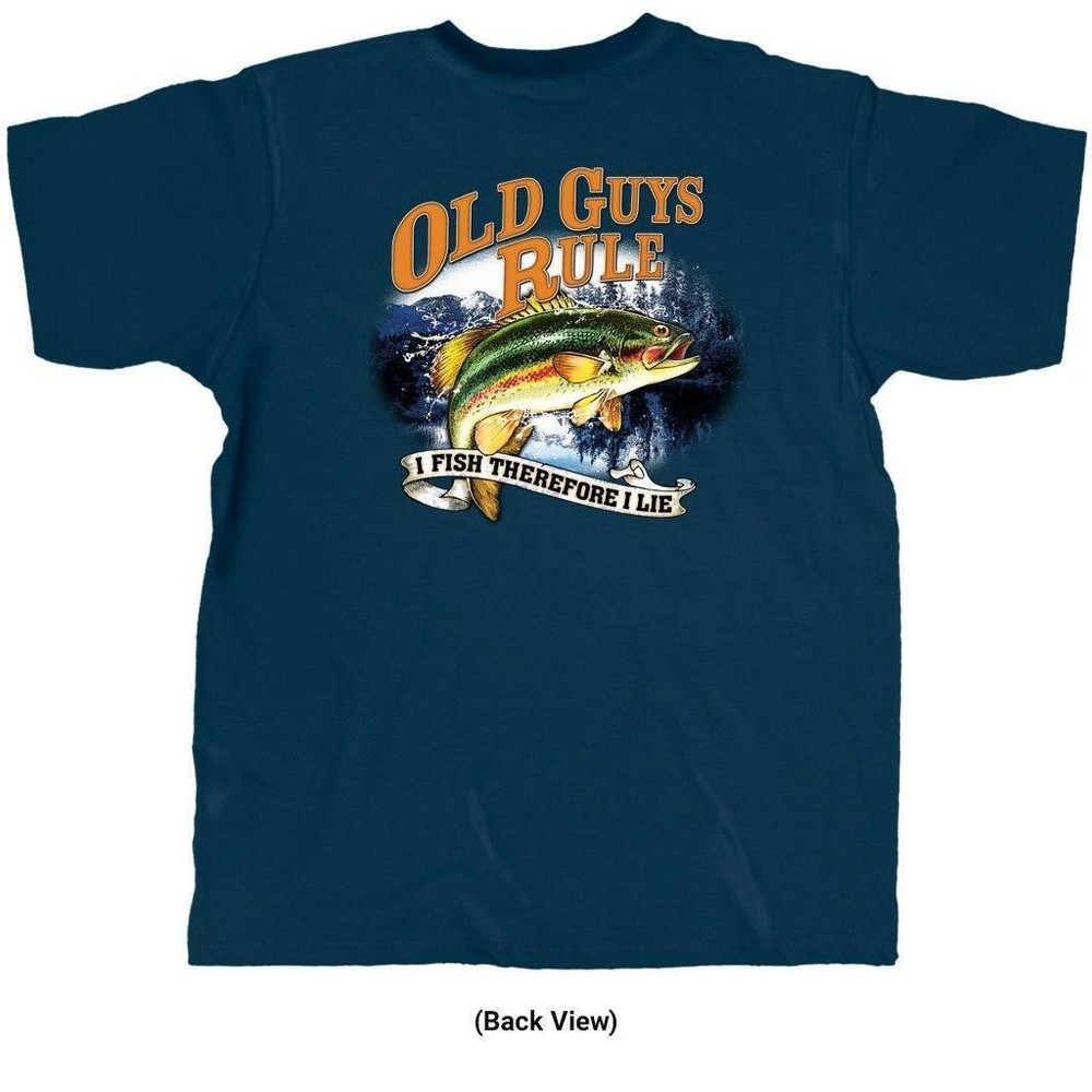 New Old Guys Rule “I Fish Therefore I Lie” Men’s T-Shirt, Choose Size