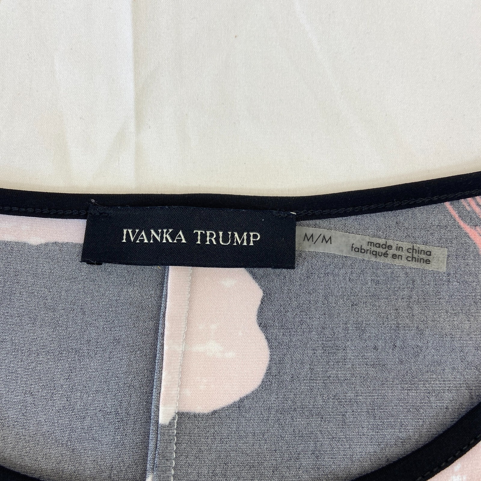 Ivanka Trump Cold Shoulder Style T Shirt Tie Detail Black White Pink Design gallery
