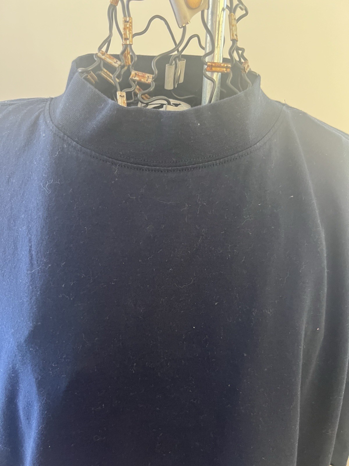 VTG Men’s Slazenger Mock Neck T- Shirt Navy Mecerized Cotton Spandex L NEW Golf gallery