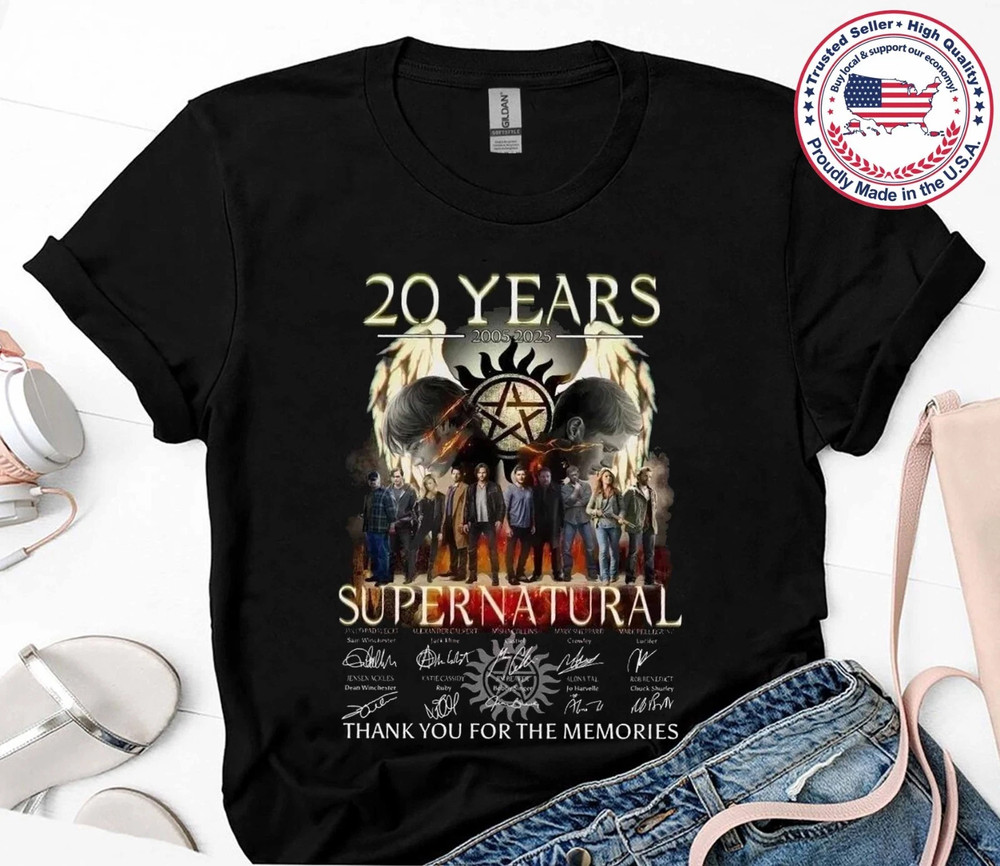 Supernatural 20 Years Anniversary Tshirt 2005-2025 USA