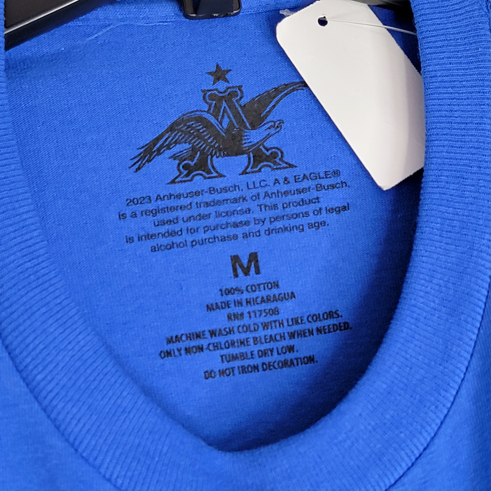 NATURAL LIGHT Beer Shirt Mens Medium Blue Brew Eagle Casual All We Do is Win NWT gallery