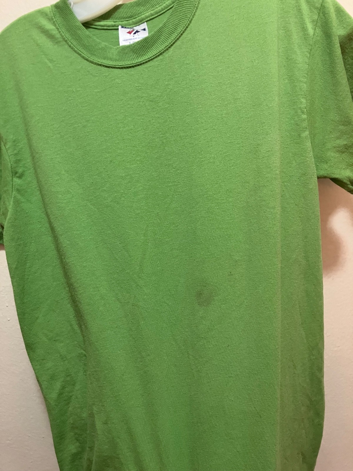 Vintage Jerzees brand plain t-shirt - lime green - Size S - see description gallery
