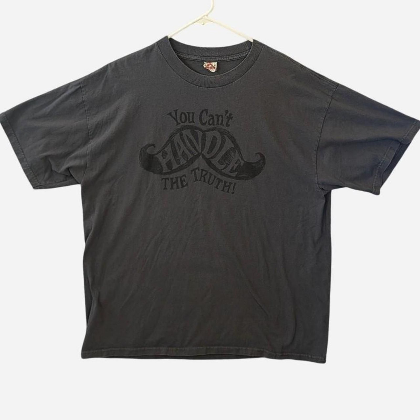 Grey and Black vintage 90s graphic tee with "You Can't Handle The Truth" print gallery