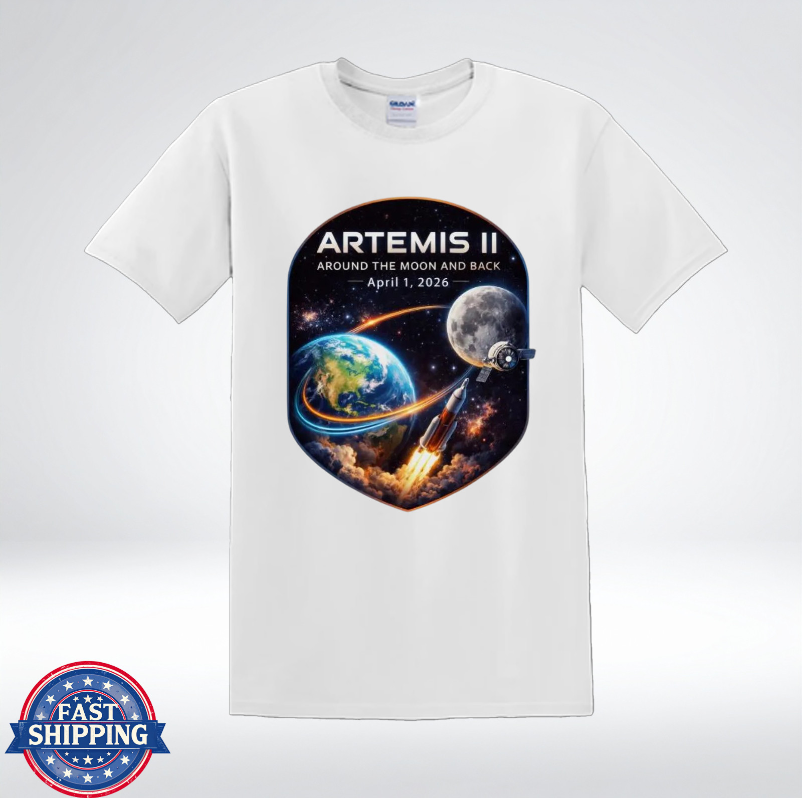 NASA Artemis II Around The Moon And Back 2026 Space Mission T-Shirt gallery