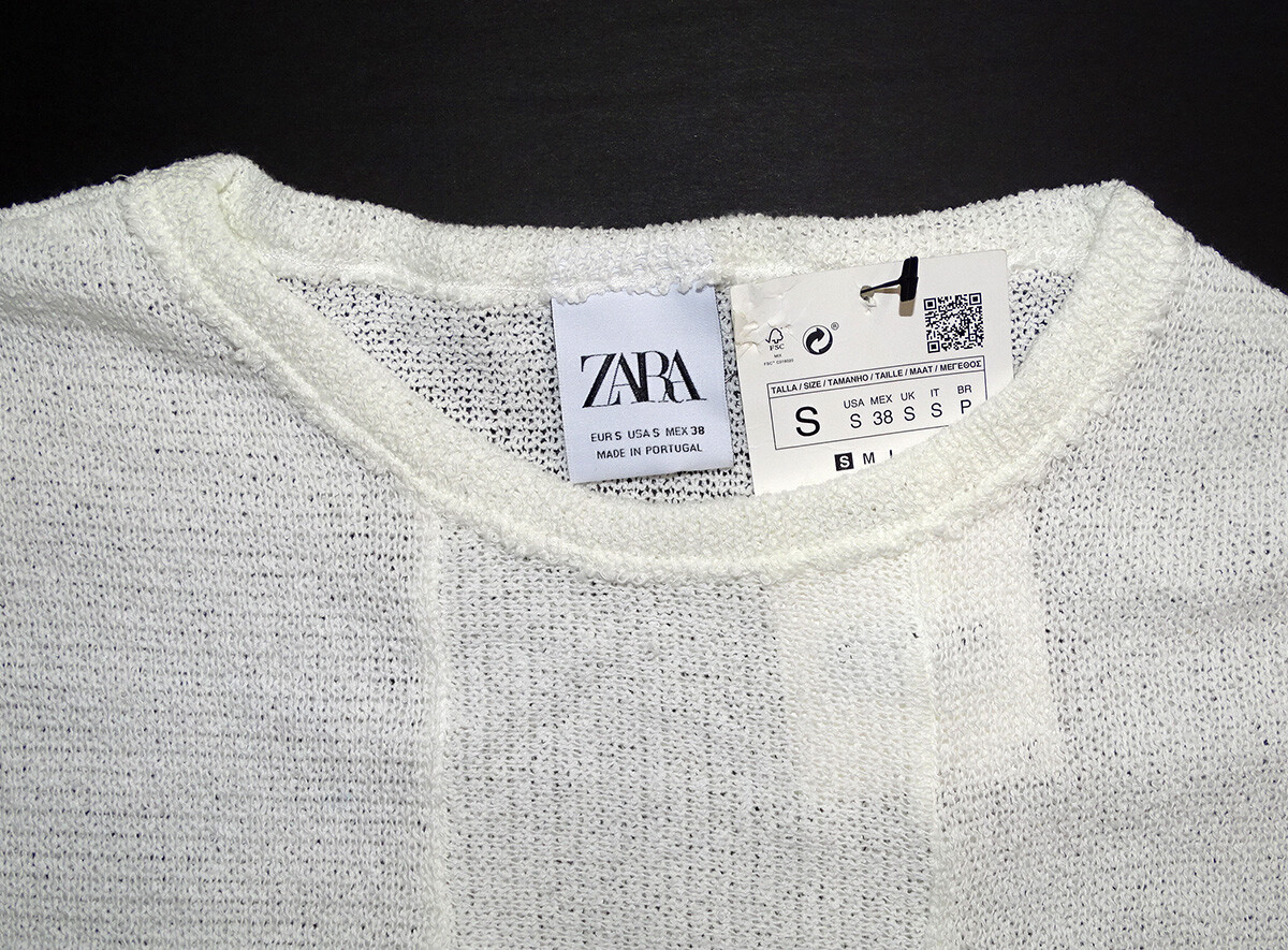 ZARA 3/4 Mid Sleeve GAUZE KNIT Fabric LIGHTWEIGHT SWEATER Sweatshirt Shirt / S gallery