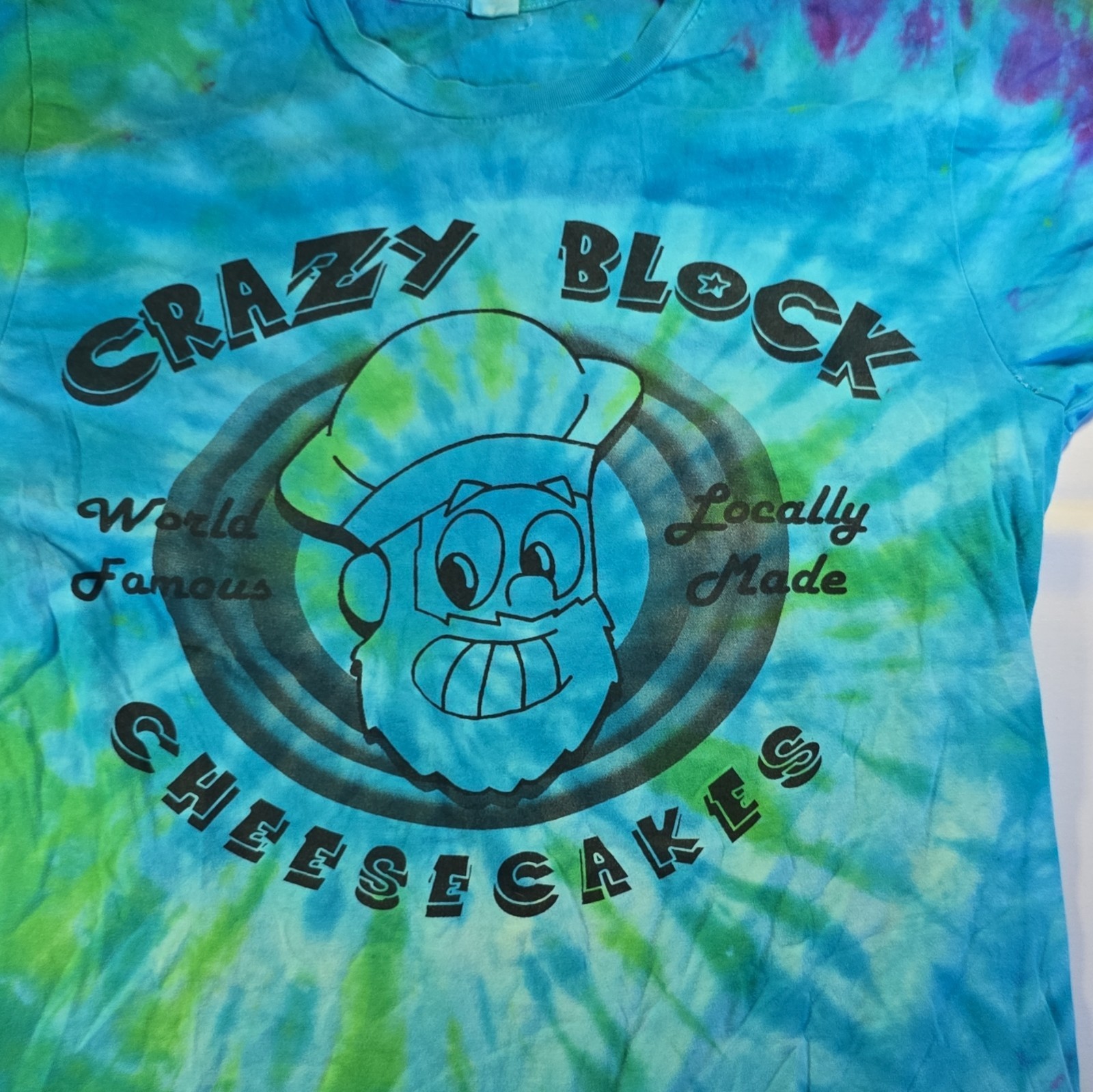 Smart Blanks Blue Green Purple Tie-Dye Graphic Crewneck Cotton Tee Men’s M gallery