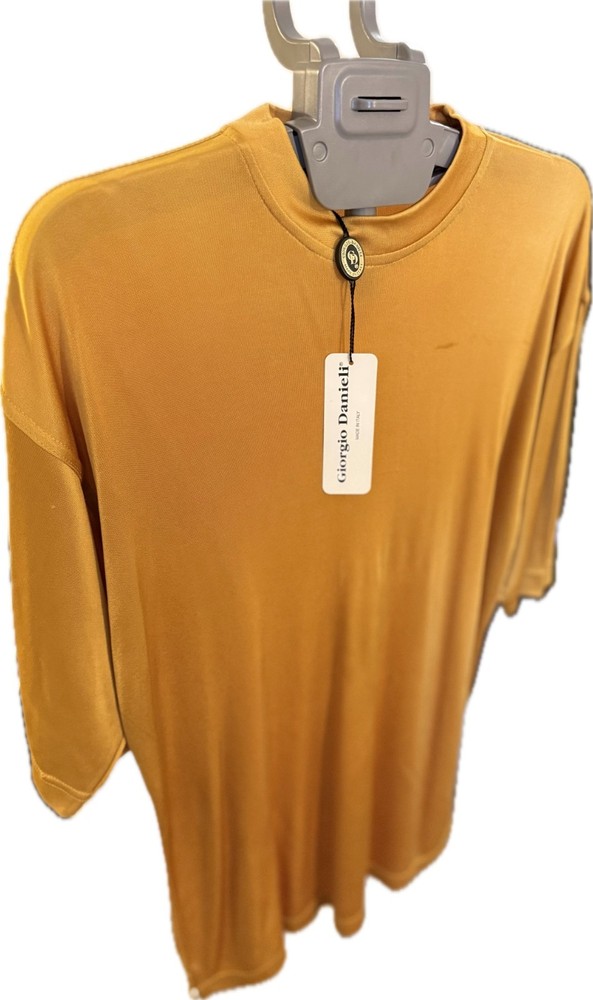 Giorgio Danieli Men’s Crew Neck Made in Italy Size Med Satin Shirt NWT