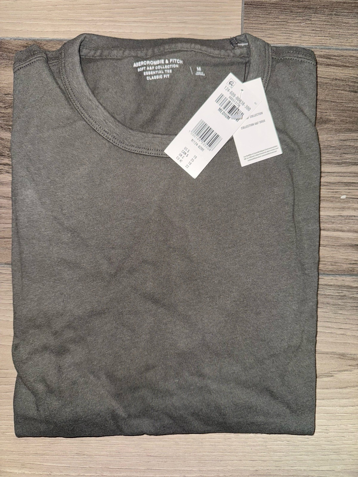Abercrombie & Fitch Classic Essential Tee Men's M Dark Green Crew Cotton Knit gallery