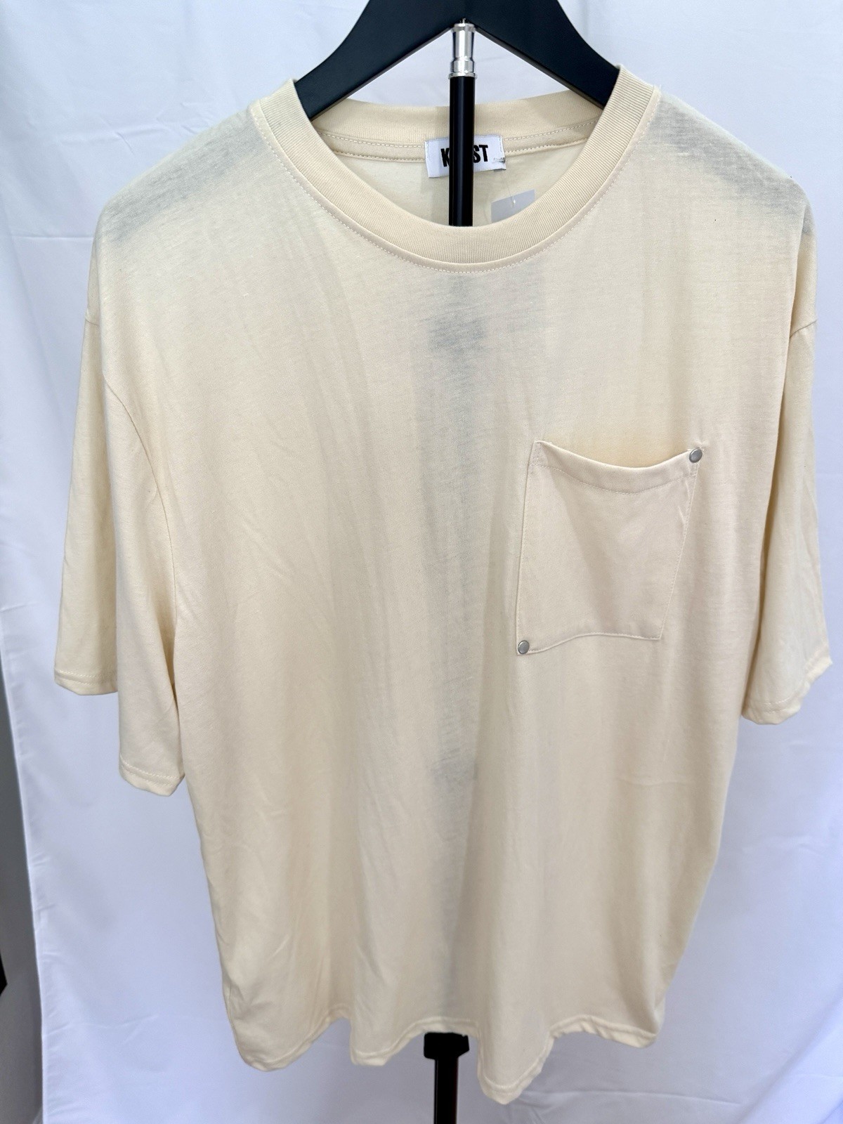 Krost Men's Rivet Pocket T-Shirt Size L Beige NWT gallery