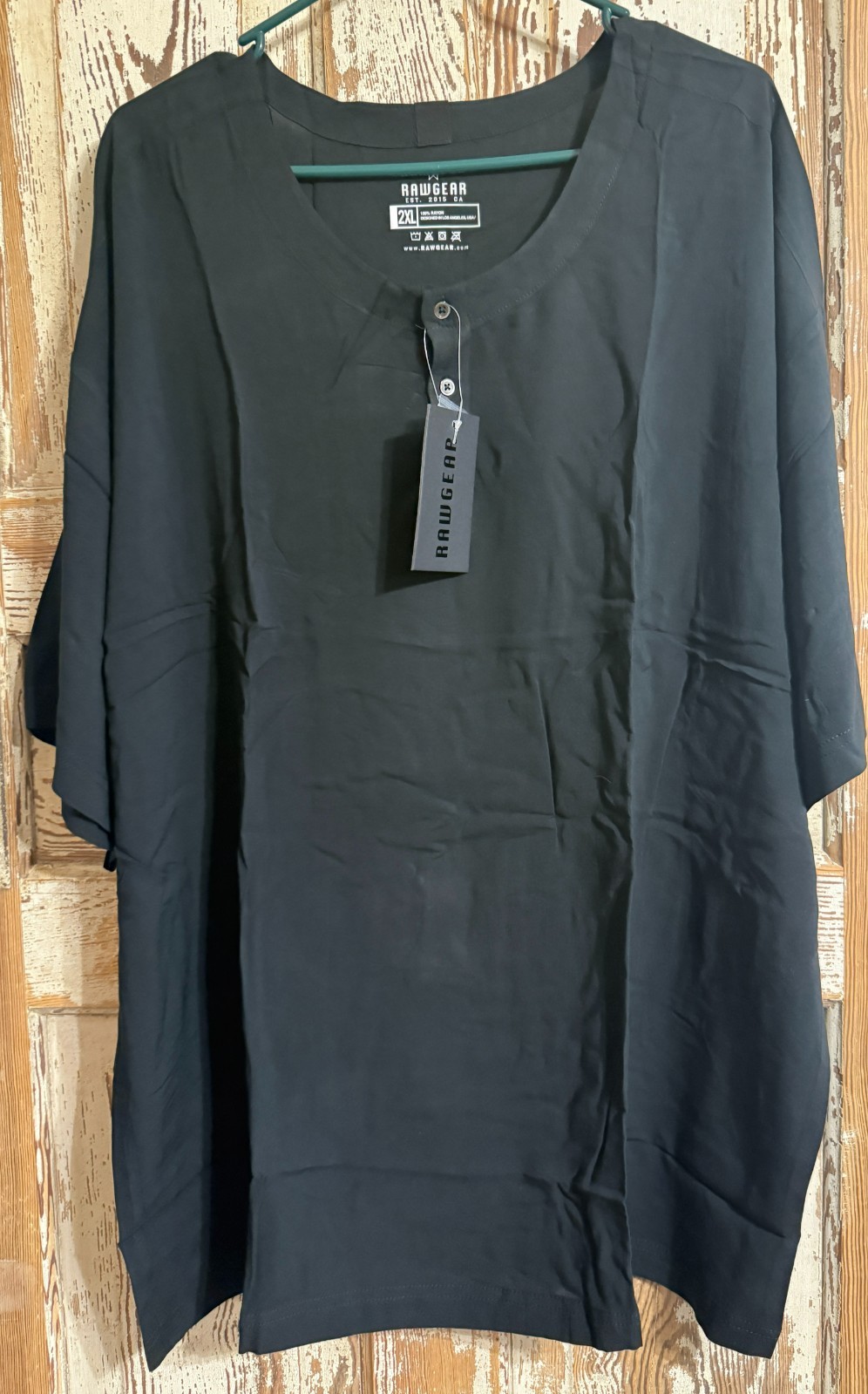 Men's RAWGEAR Raw Henley Rayon Shirt - Black - 2XL gallery