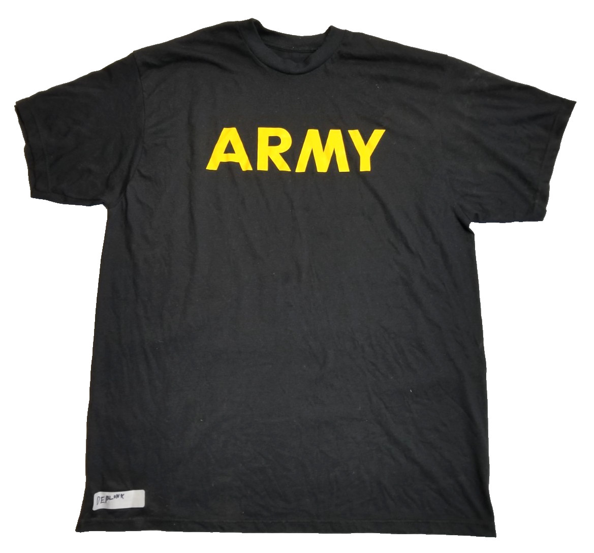 US Military Army Physical Fitness Uniform Short Sleeve Shirt Black Medium EXC