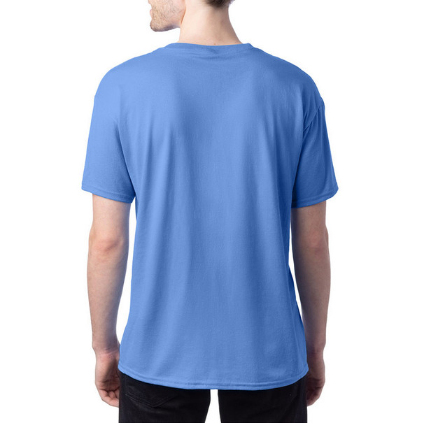 Hanes Men Large 50/50 EcoSmart Crew Neck T-Shirt Carolina Blue Comfort Blend Tee gallery