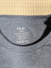 Large Huk and Bars Tee Mens Performance Fishing Shirt Sargasso Sea Heather Color
