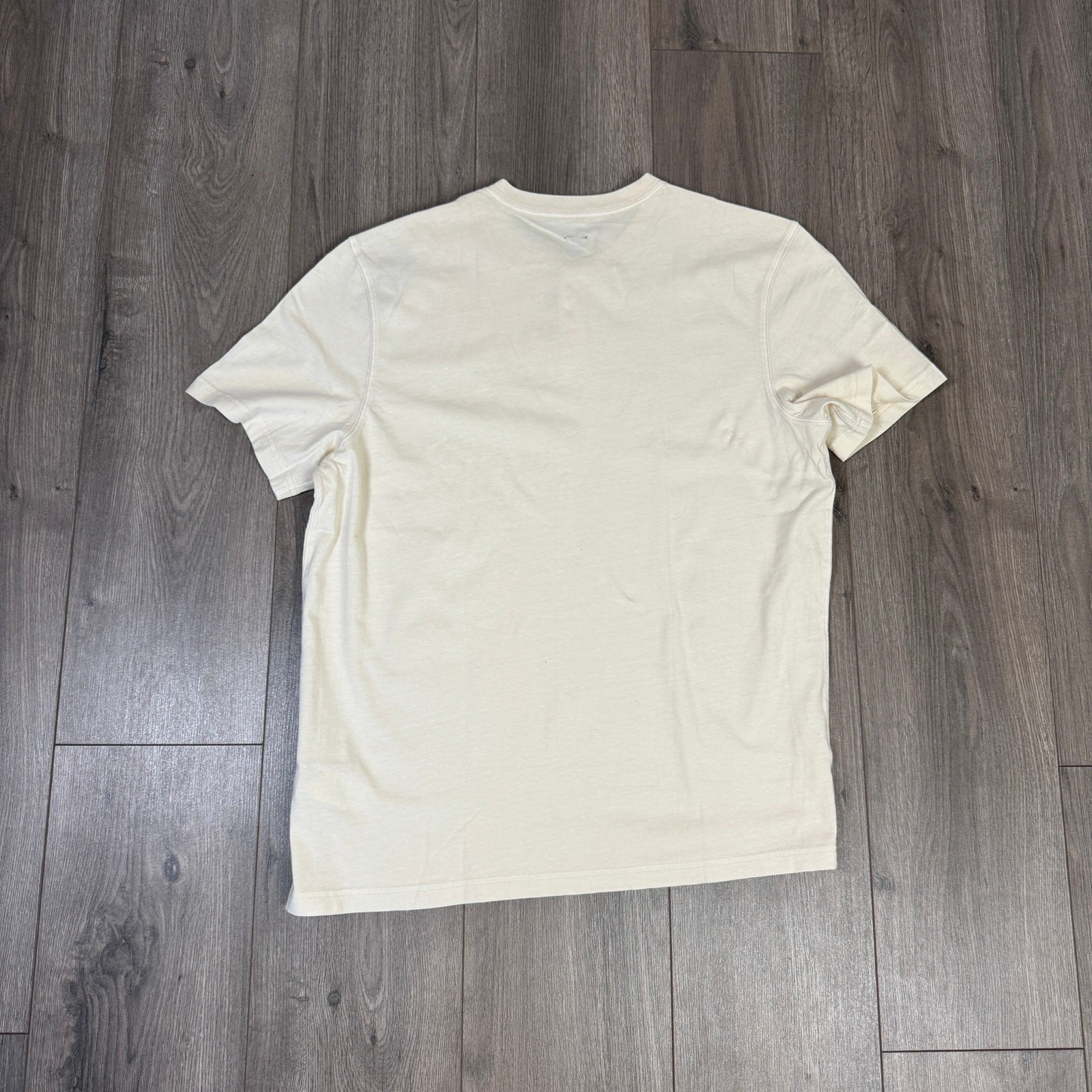 J.Crew Vintage Short-Sleeve Henley Shirt Men L Cream Crewneck CG175 Cotton Blend gallery