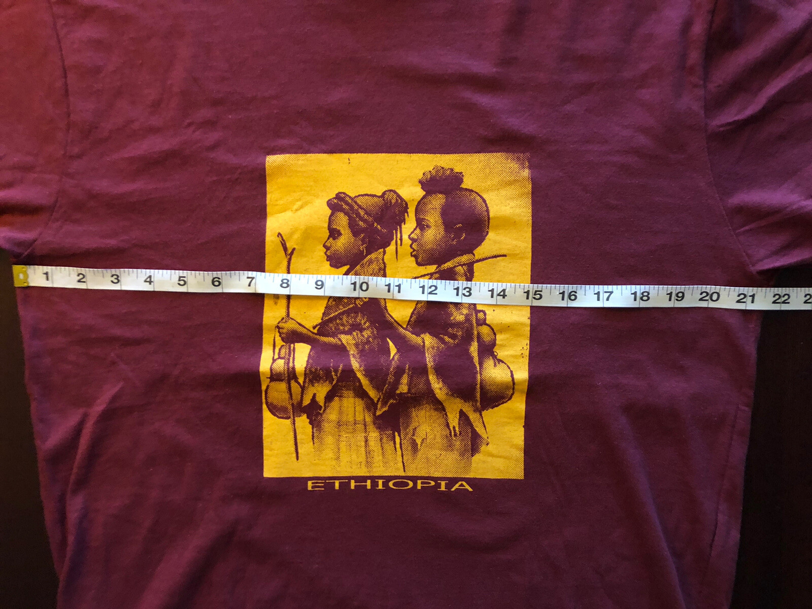 Vintage 90’s Ethiopia T Shirt African Printed Tee Rare Find Size Medium gallery