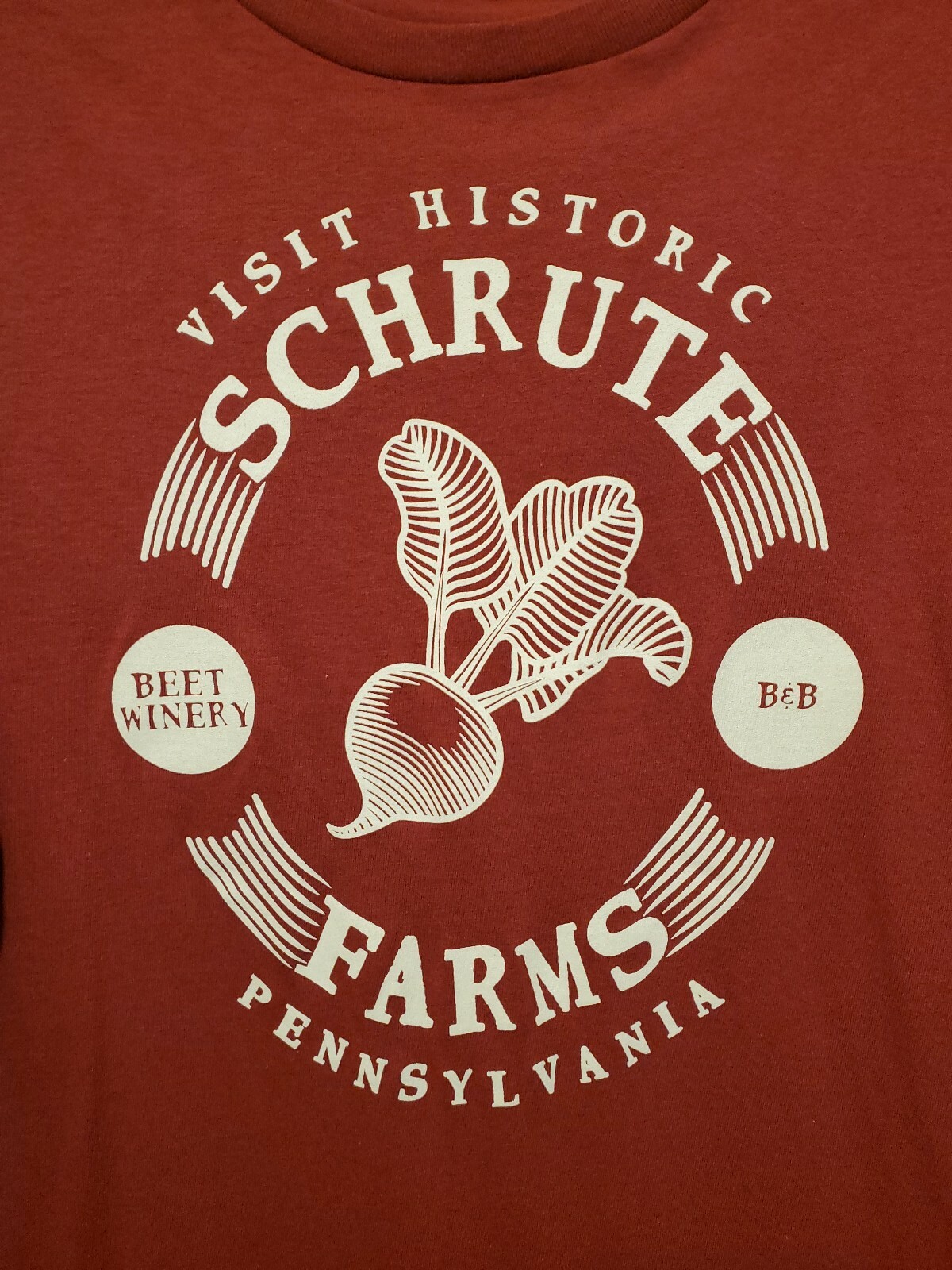 New The Office Visit Historic Schrute Farms B&B Winery Mens Small L/S T-Shirt gallery