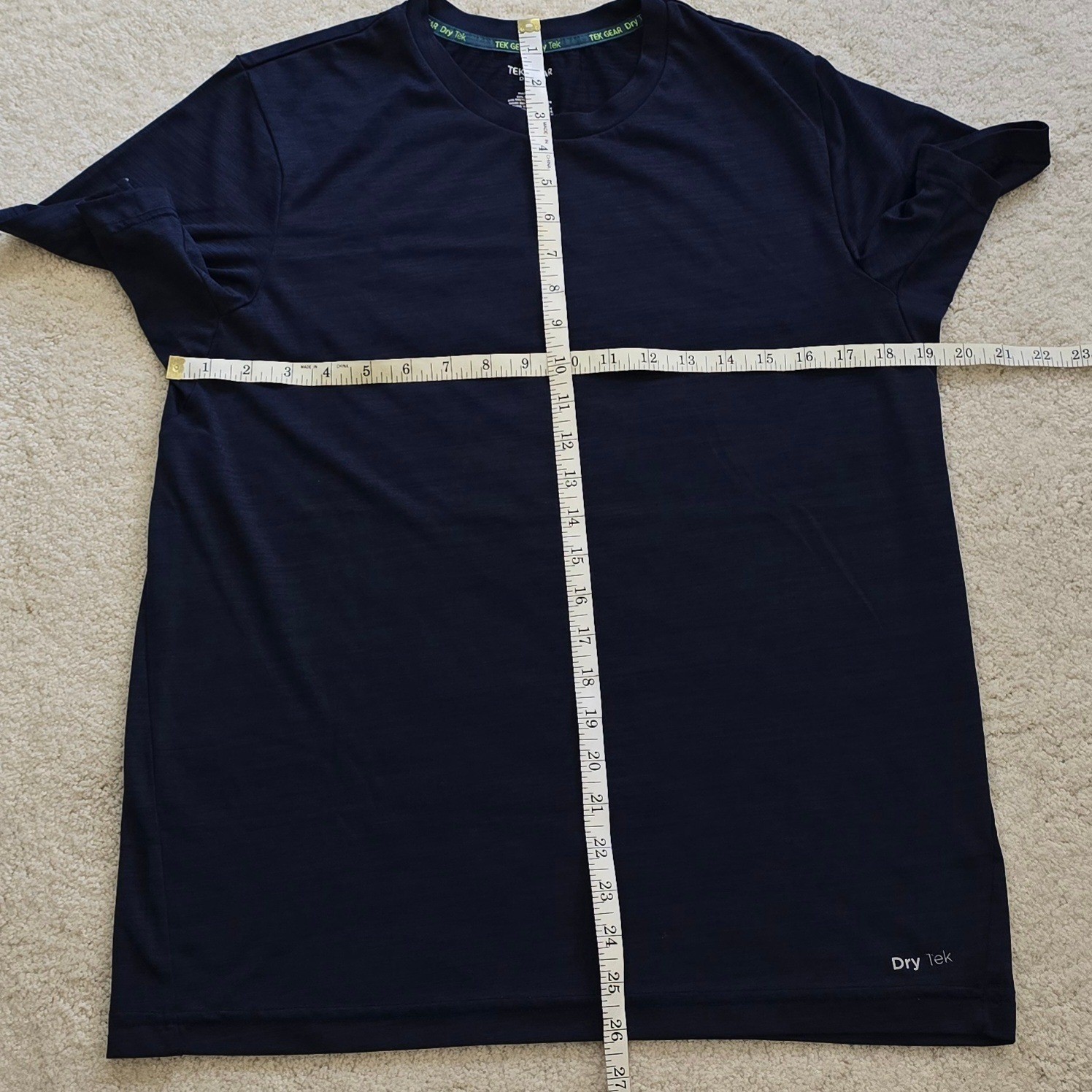 Tek Gear Dry Tek Performance Wicking Tee Men's Medium Heathered Navy gallery