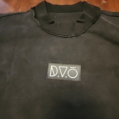 D.V.O Tunnel Vision Oversized Black Graphic Mock Neck Double-Sided T-Shirt Large
