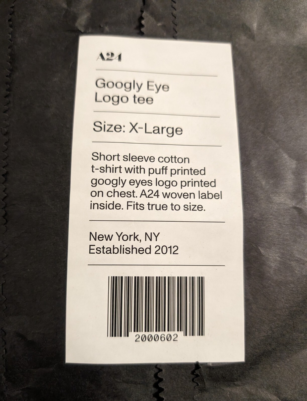 A24 Everything Everywhere All At Once Googly Eye Puff Print Logo T-Shirt - XL gallery