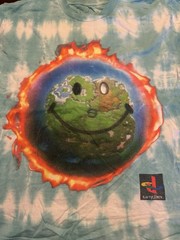 Travis Scott Fortnite Cactus Jack Smiley Face Earth Shirt Large Tie Dye