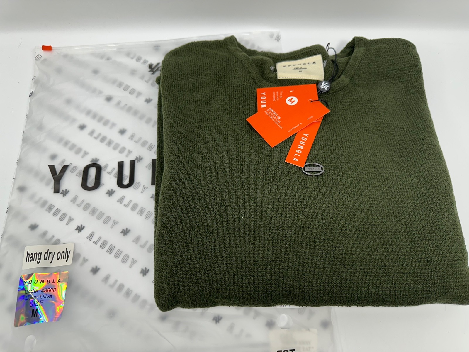 YoungLa 8088 – Natural Form LongSleeve Men’s Shirt – Medium – Olive Green