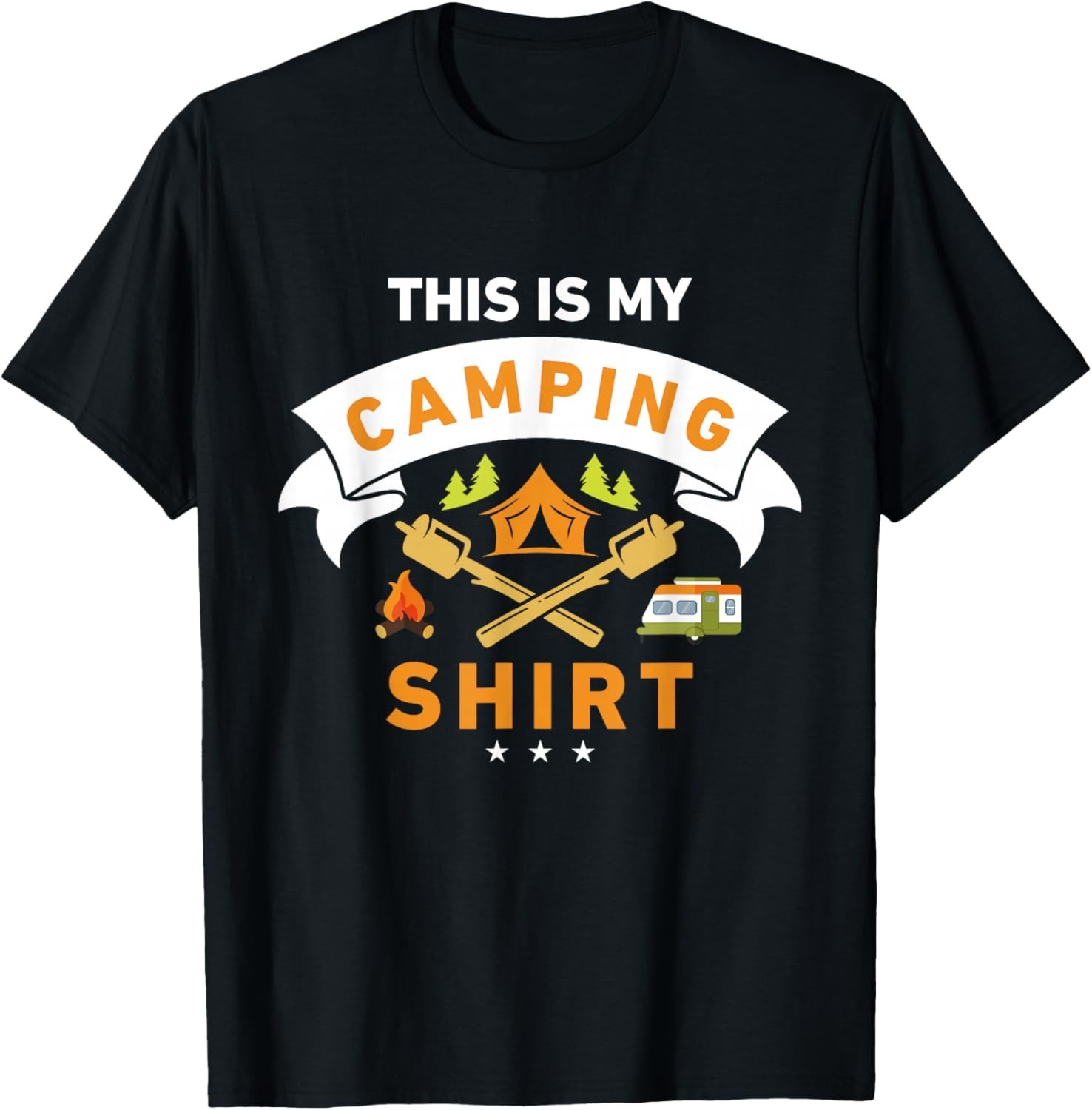 This Is My Camping Shirt Funny Camper Outdoor Graphic Tee Unisex Size S-4XL New